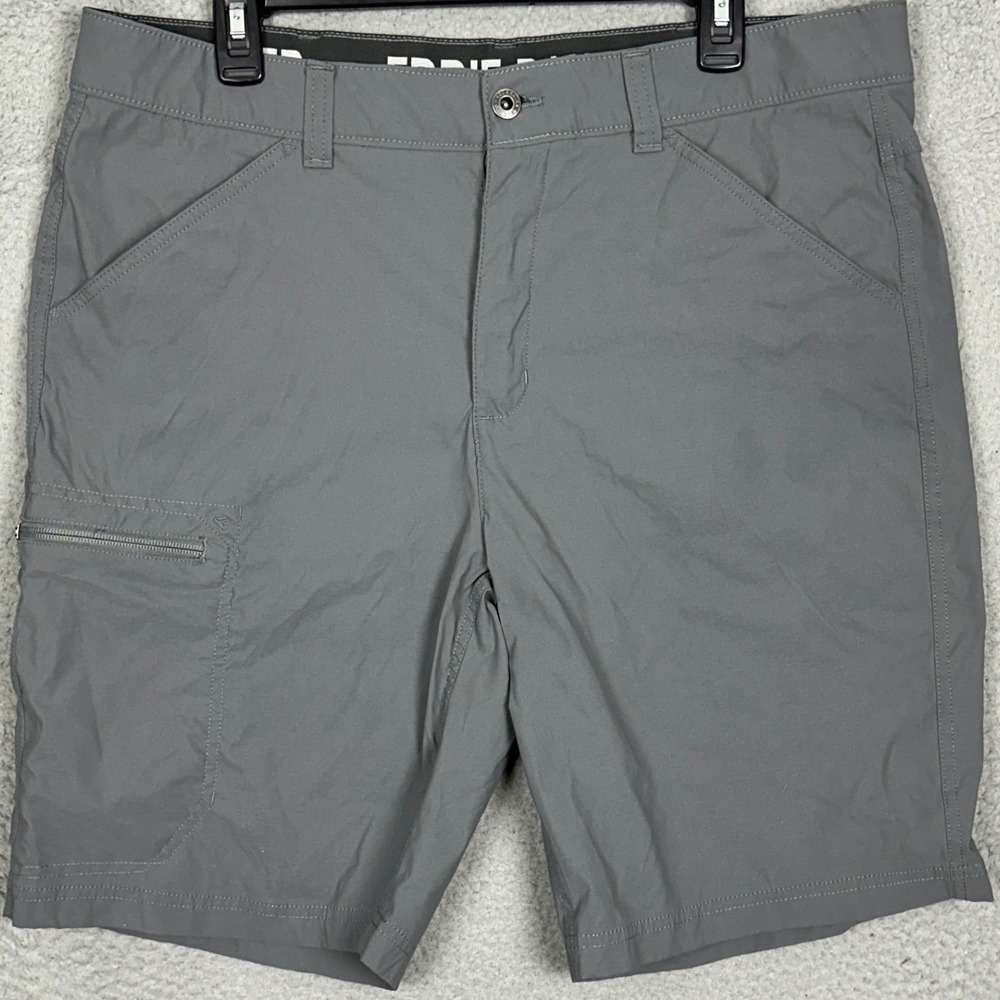 Eddie Bauer Rainier Tech Shorts Mens 38 Grey Performance Cargo Pocket Stretch